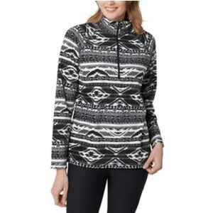 NWOT Eddie Bauer Ladies Midweight Plush Quarter Aztec Zip Fleece Pullover XL